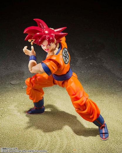 Dragon Ball Super Figura S.H. Figuarts Super Saiyan God Son Goku Saiyan God Instilled with the light of Reighteous Hearts 14 cm