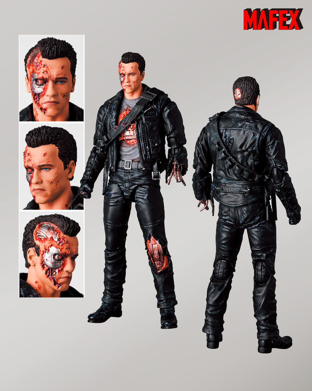 Terminator 2 Figura MAFEX T-800 Battle Damage Ver. 16 cm