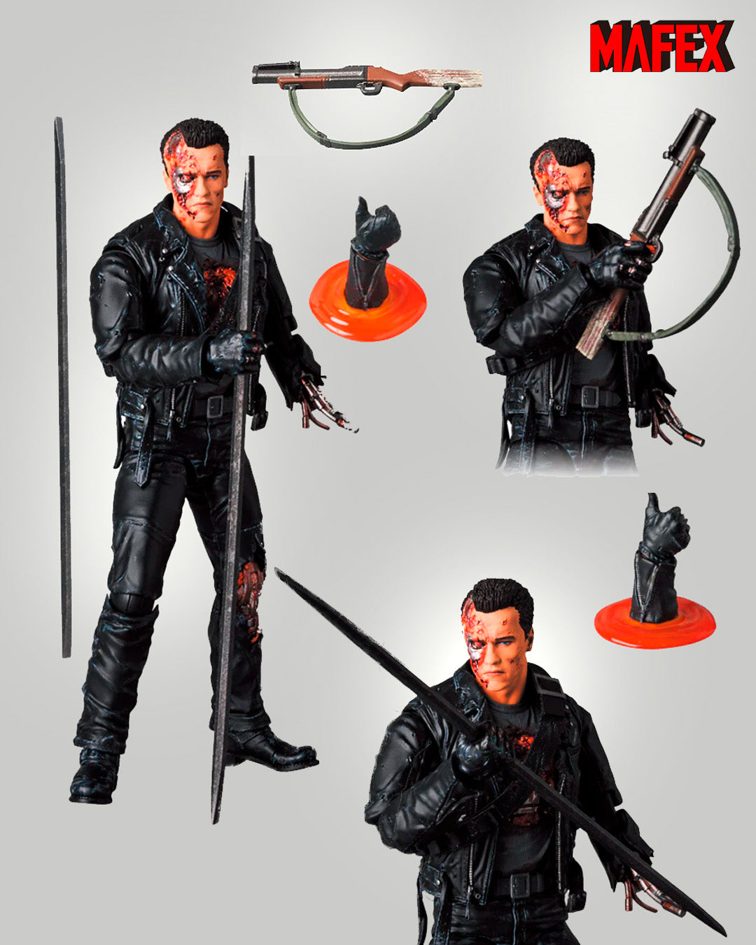 Terminator 2 Figura MAFEX T-800 Battle Damage Ver. 16 cm