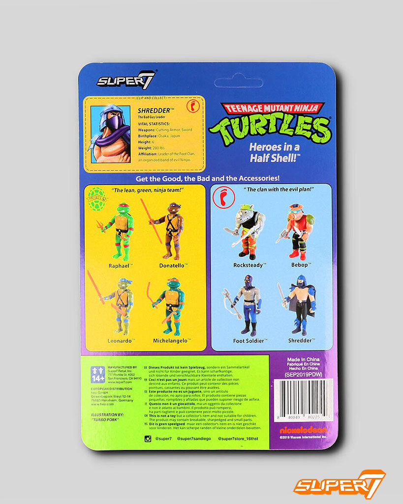 Tortugas Ninja Figura ReAction Shredder 10 cm Ninja