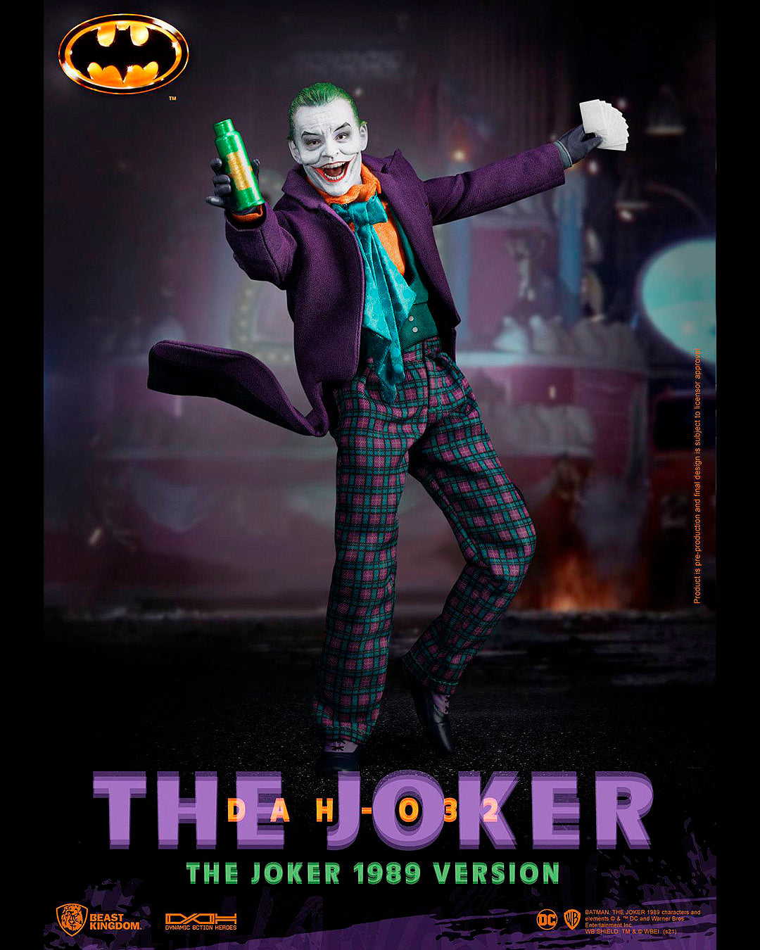 Batman 1989 Figura Dynamic 8ction Heroes 1/9 The Joker 21 cm