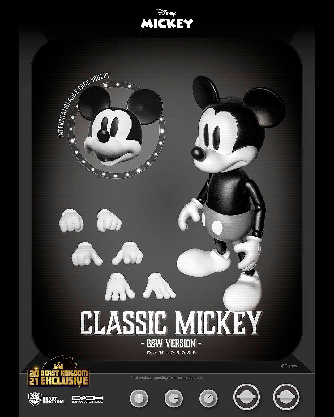 Figura Dynamic 8ction Heroes 1/9 Mickey Classic Version B&W Version 21 cm. Disney