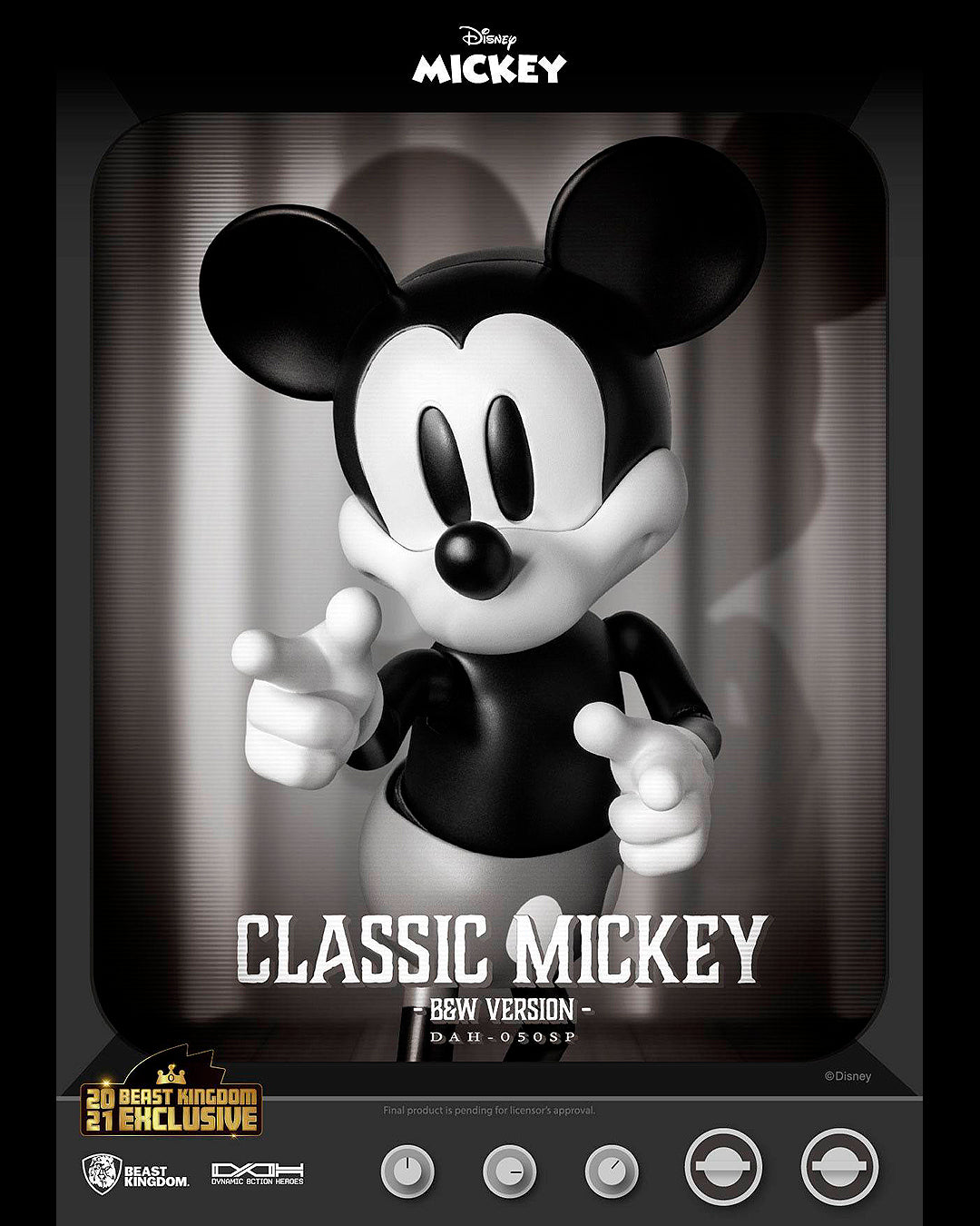 Figura Dynamic 8ction Heroes 1/9 Mickey Classic Version B&W Version 21 cm. Disney