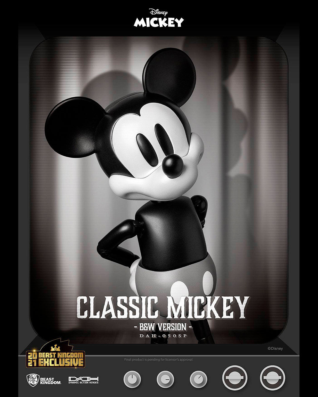 Figura Dynamic 8ction Heroes 1/9 Mickey Classic Version B&W Version 21 cm. Disney