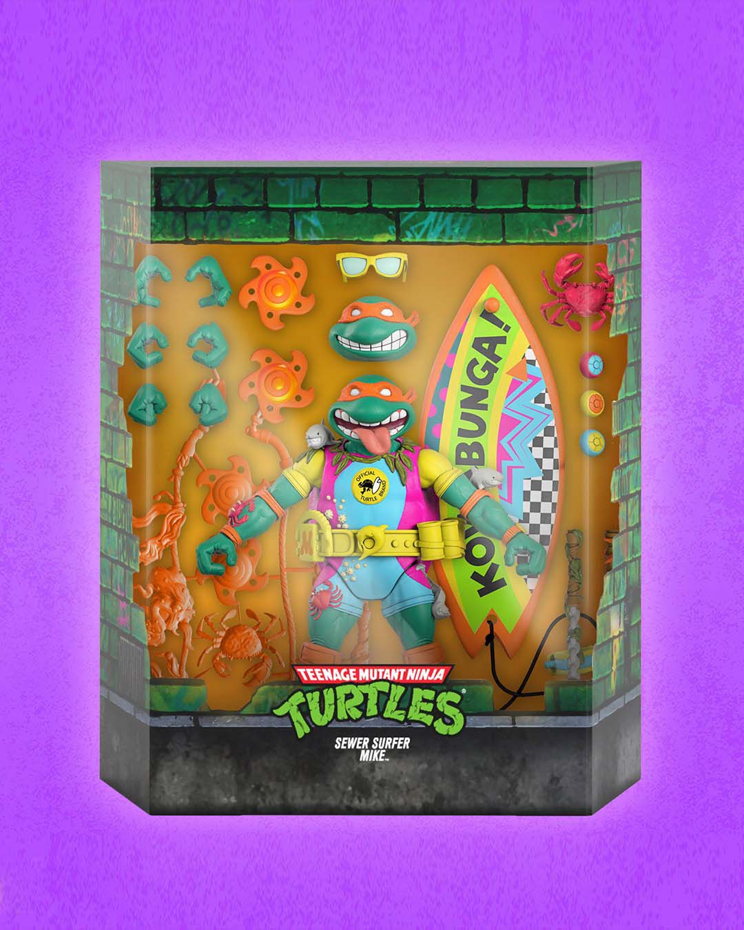 Tortugas Ninja Figura Ultimates Sewer Surfer Mike 18 cm