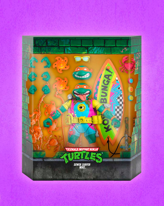 Tortugas Ninja Figura Ultimates Sewer Surfer Mike 18 cm