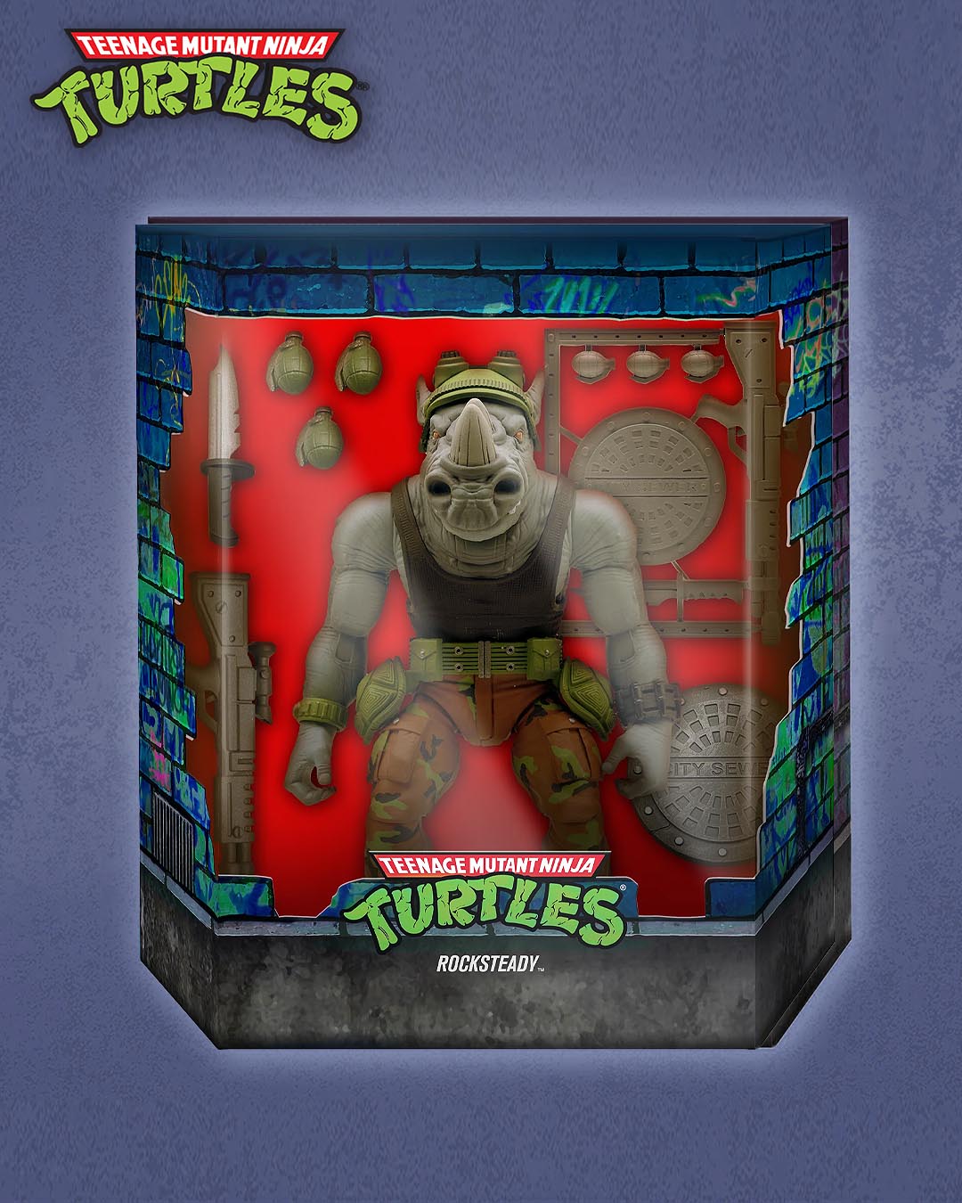 Tortugas Ninja Figura Ultimates Rocksteady 20cm