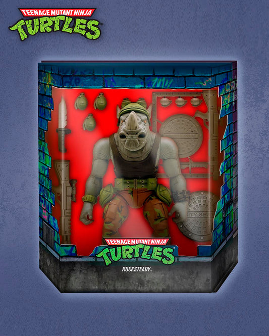 Tortugas Ninja Figura Ultimates Rocksteady 20cm